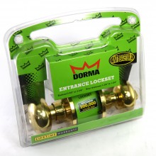Dorma Entrance Tubular Knob Lockset TA1 Olfen Finishes US3 Standard Polished Brass
